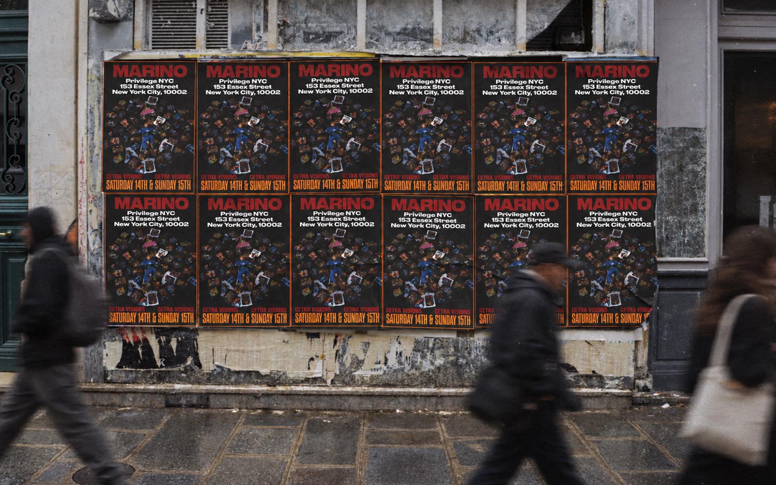 Wheatpasting San Francisco - wild posting campaign installation for Marino at Privilege nightclub