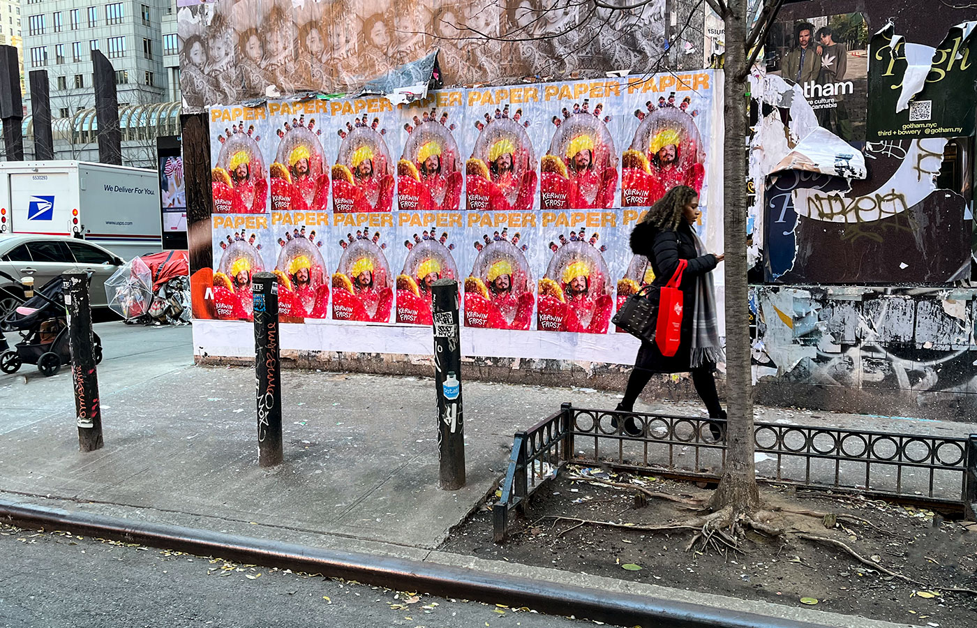 Wheatpasting San Francisco - wild posting campaign for Kerwin Frost and PAPER magazine