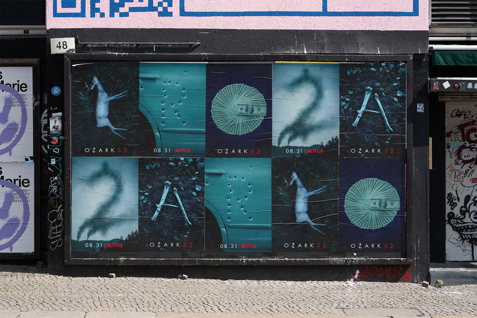Wheatpasting San Francisco - street poster campaign for Netflix Ozark