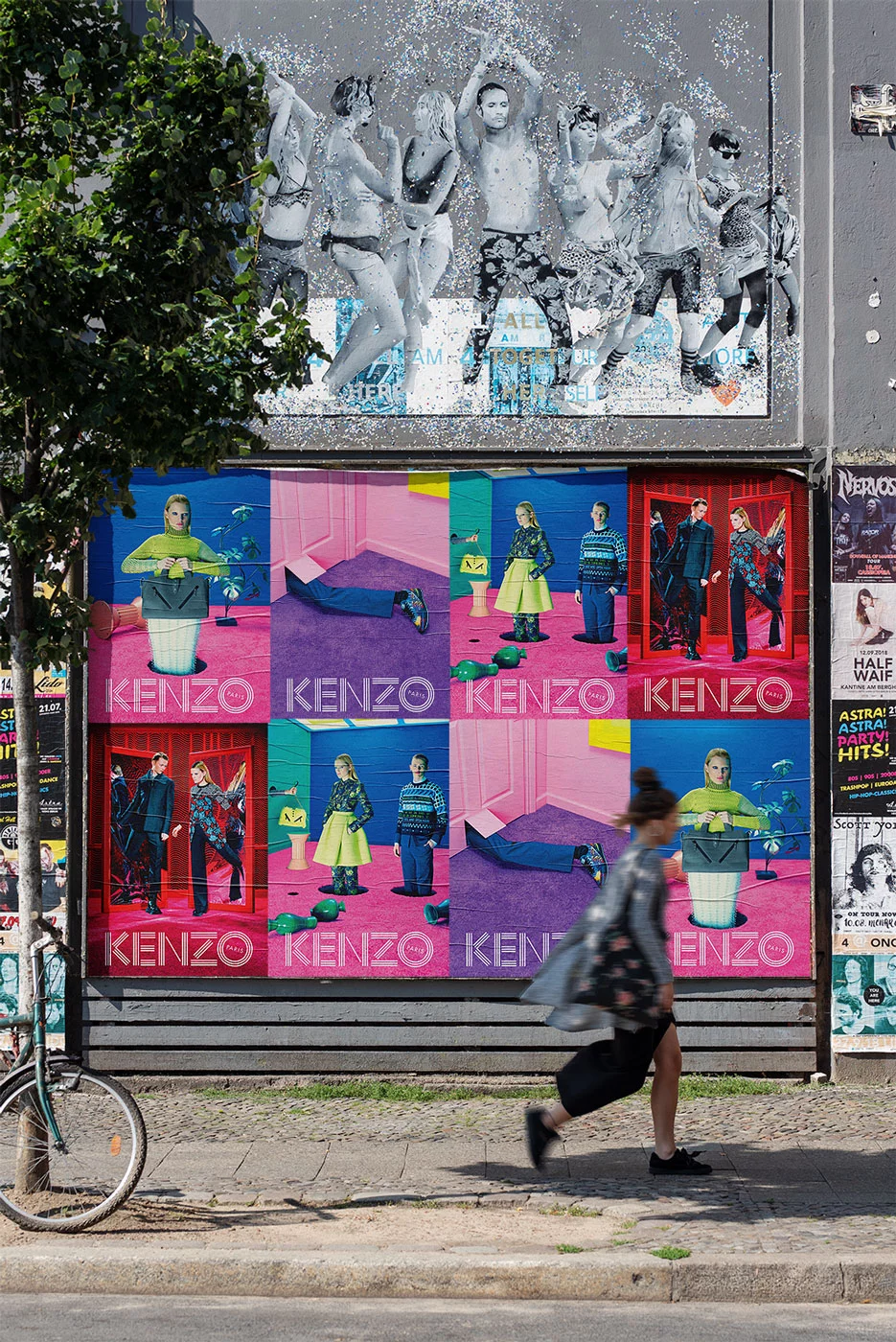 Wheatpasting San Francisco - wild posting street takeover for Kenzo