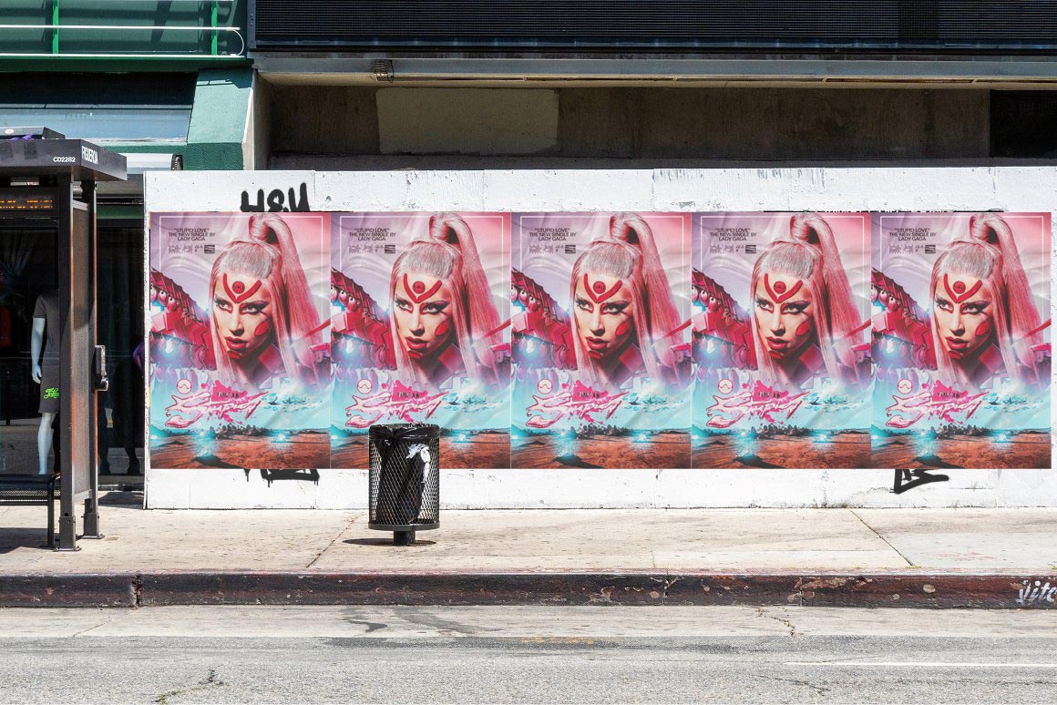 Wheatpasting San Francisco - wild posting street takeover for Lady Gaga ArtPop